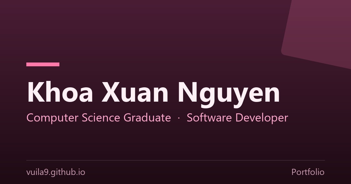 Khoa's Portfolio